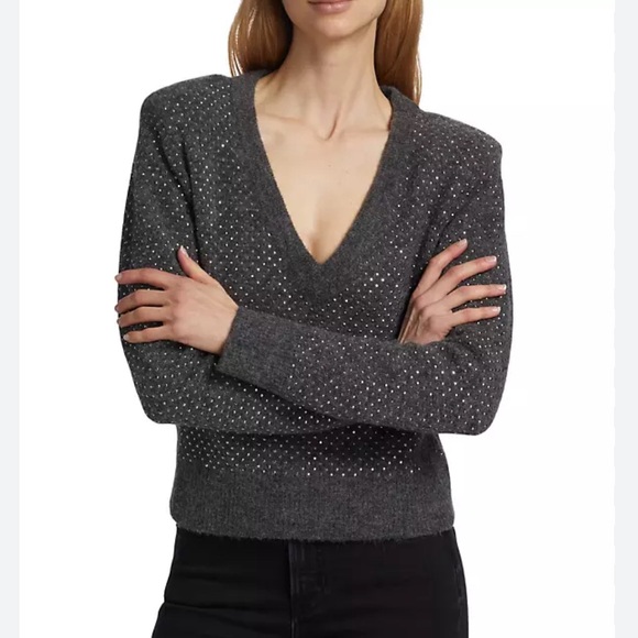 NWT Veronica Beard Pablah V-Neck Embellished Sweater - Picture 3 of 8